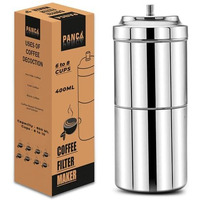 Panca Stainless Steel Filter Coffee Maker Big Size,6-8 Cups, 400 Ml