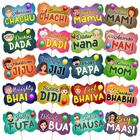 Zyozique 20 Pcs Baby Shower Props For Photoshoot, Photo Booth, Decorations Sticks Attached For Mom To Be Shoot, Maternity Shoot