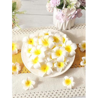 Tied Ribbons 30 Pcs Artificial Flower For Pooja Room Decoration Foam Plumeria Hawaii Flowers Frangipani Beach Floating Flower For Home Pooja Room Office Necklace Garland Diy Craft Wedding Gift Items