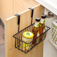 Namani Multipurpose Cabinet Metal Hanging Door Basket Door Organizer/Under Shelf/Over Door Kitchen Cabinet Storage Basket Rack Hanging Organizer Kitchen Storage-(Black, Hanging Shelves)