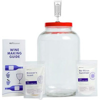Gutbasket Wine Making Kit - Makes 20L Wine, Fermentation Jar 4 L, Wine Yeast, Airlock And No Rinse Sanitiser- Complete Diy Home Brewing Kit