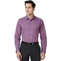 Peter England Men's Solid Slim Fit Shirt (Pesfoslbe82680_Purple 42)
