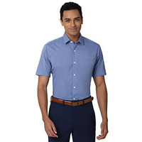 Peter England Men's Solid Regular Fit Shirt (Peshonuby43738_Blue 40)