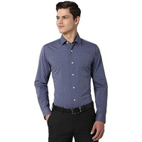 Peter England Men's Printed Slim Fit Shirt (Pesfoslb791408_Blue 42)
