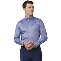 Peter England Men's Textured Regular Fit Shirt (Pesfmnubb90200_Blue 42)