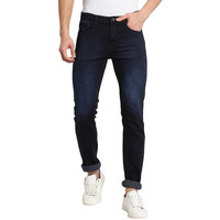 Turtle Men Navy Blue Narrow Fit Solid Jeans