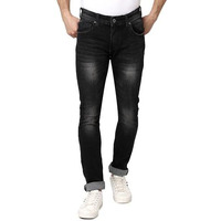 Spykar Men's Skinny Fit Low Rise Jeans Carbon Black