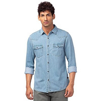 Spykar Men Denim Full Sleeve Slim Fit Shirt