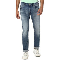 Spykar Men Light Blue Cotton Regular Fit Narrow Length Clean Look Mid Rise Stretchable Jeans (Rover)