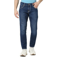 Spykar Men's Kano Slim Fit Mid Rise Jeans (Ankle Length), Blue, 34