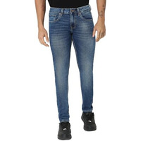 Spykar Men's Super Skinny Low Rise Jeans Mid Blue