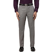 Park Avenue Men's Pleatless Smart Fit Medium Grey Formal Trouser
