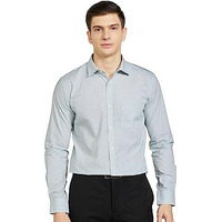 Park Avenue Men's Cotton Slim Shirt (Pmsx17104-N4_Green, 40