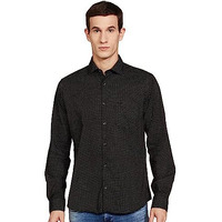 Park Avenue Men's Cotton Slim Shirt (Pcsa02670-K7_Black, 39