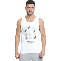 Van Heusen Men Sport Graphic Print Regular Fit Vest - Super Soft, All Day Comfort_70021_White Ny 81_M