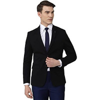 Van Heusen Men's Formal Regular Blazer (Vhbzvkulbw78732_Black_38), Single Breasted