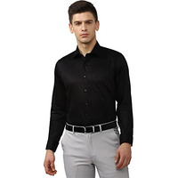 Van Heusen Men's Solid Slim Fit Shirt (Vhsfbslb289349_Black 38)