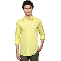 Allen Solly Men's Cotton Solid Regular Fit Shirt (Assfqmop125500_Light Yellow 42)