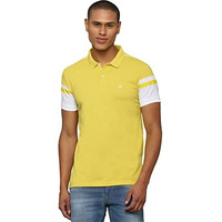 Allen Solly Men's Solid Regular Fit T-Shirt (Askpcurgfv75937_Yellow M)