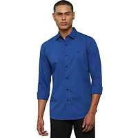 Allen Solly Men's Cotton Casual Shirt Solid Superslim (Assfqmobp47577_Medium Blue 40)