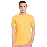 Max Men's Half Sleeves Regular Fit Crew Neck Solid Lounge T-Shirt (Yellow_Xxl)