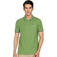 Max Men's Half Sleeves Regular Fit Contrast Tipping Polo (Green_M)
