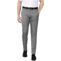 Louis Philippe Men's Slim Mid Rise Pants (Lptfmslpx20232_Grey, 36