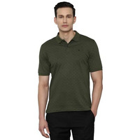 Louis Philippe Men's Solid Regular Fit T-Shirt (Lpkpmrgbd47307_Olive