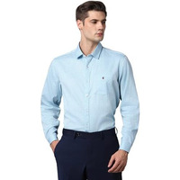 Louis Philippe Cotton Men's Slim Fit Shirt (Lysfcslb283387_Blue, 40