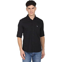 U.S. Polo Assn. Men's Cotton Regular Fit Shirt Black Medium