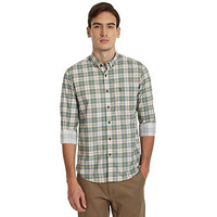 U.S. Polo Assn. Mens Cotton Printed Checks Fs Shirts (Udshtfx0022_Khaki_M), Regular Fit