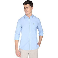 U.S. Polo Assn. Men's Solid Regular Fit Shirt (Usshtfx0012_Light Blue