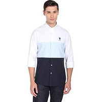 U.S. Polo Assn. Mens Cotton Cut And Sew Fs Regular Shirts (Usshtfx0037_Multi2_M) Blue