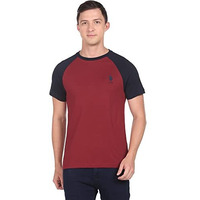 U.S. Polo Assn. Men's Cotton Regular Fit T-Shirts (Ustshf0063_Red L)