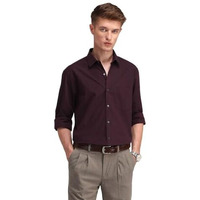 Arrow Men's Red Solid - Cutaway Collar Full Sleeves Formal Shirt With Chest Pocket | Cotton Fabric | Slim Fit