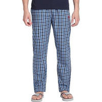 U.S. Polo Assn. Mens Cotton Casual Style Comfort Fit Check Lp001 Lounge Pants - Pack Of 1 (Bluenavywhite L)