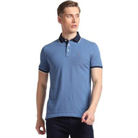 Arrow Men's Solid Half Sleeve Regular Fit Cotton Polo T-Shirt Medium Blue