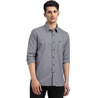 Arrow Men's Checkered Full Sleeve Slim Fit Point Collar Cotton Casual Shirt