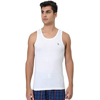 U.S. Polo Assn. Men Antibacterial Cotton Bamboo Pv001 Regular Fit Vest - Pack Of 1 (White L)
