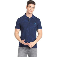 U.S. Polo Assn. Cotton Men's Phulkari Slim Fit T-Shirt (Udoen1Polo118_Navy, Large