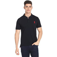 U.S. Polo Assn. Cotton Men's Solid Slim Fit T-Shirt (Usoen1Polo39_Navy, Medium
