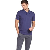 Arrow Men's Solid Half Sleeve Regular Fit Anti-Curling Cotton Polo T-Shirt (Asaats3556Cba_Blue_L)