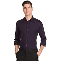 Arrow Men's Solid Full Sleeve Slim Fit Cutaway Collar Cotton Formal Shirt (Arcbosh0027_Dark Purple_42)