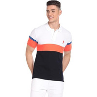 U.S. Polo Assn. Men's Colorblock Slim Fit Polo Shirt (Ustshf0254_White