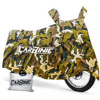 Carbinic Waterproof Bike Cover | Enfield Classic Kawaski Ninja Ktm Suzuki Benelli | Bullet Two Wheeler Bike Cover | Dustproof Bike Accessories | Uv Proof Scratchproof With Mirror Pocket | Jungle