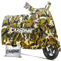 Carbinic Waterproof Scooty Cover For Honda Activa 6G Tvs Jupiter Bajaj Chetak Electric Scooter Cover Dustproof Washable Activa Accessories Uv Proof Scratchproof With Mirror Pocket Cover Jungle