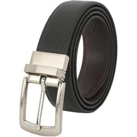 Urbanmark Reversible Faux Leather Tex Black/Brown Belt For Men