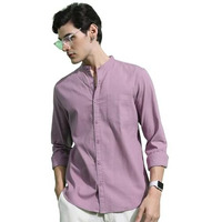 Highlander Men's Solid Slim Fit Shirt (Hlsh014892_Mauve