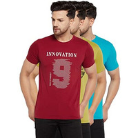 Duke Stardust Men Half Sleeve Cotton T-Shirt (Pack Of 3) (Onsdvp39_Arctic Moss_Xl)