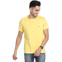 Turtle Men 100% Cotton Yellow Chest Printed Round Neck Half Sleeve Casual Essential T-Shirt